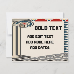 Greek Column, Bold Text,