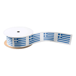 Greek country flag of Greece Satin Ribbon
