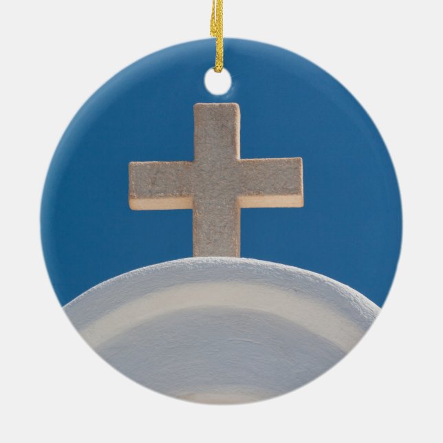 Greek Cross Ceramic Tree Decoration (Back)