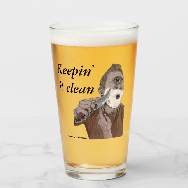 Greek Cyclops Knife Shave Fantasy Drinking Glass (Front Filled)