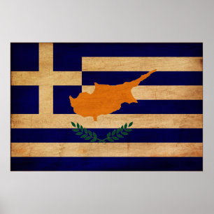 Greek Cyprus Flag Poster