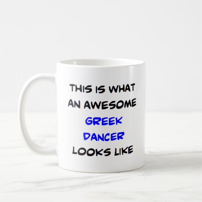 greek dancer, awesome coffee mug (Left)