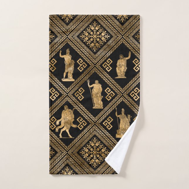 Greek Deities and Meander Key ornament Bath Towel Set (Hand Towel)