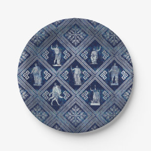 Greek Deities and Meander Key ornament Paper Plate