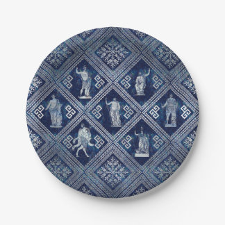 Greek Deities and Meander Key ornament Paper Plate