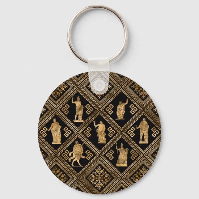 Greek Deities and Meander Key ornament Ring (Front)
