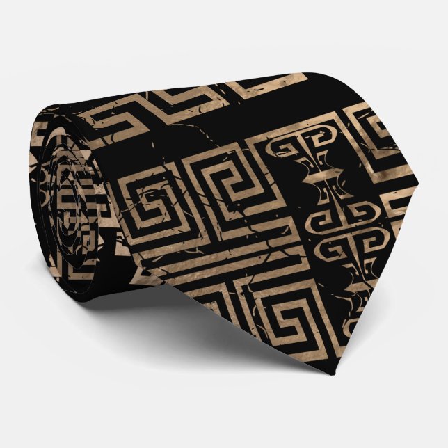 Greek Deities and Meander key ornament Tie (Rolled)