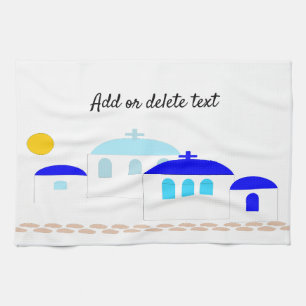 Greek Design Just Add Text Tea Towel