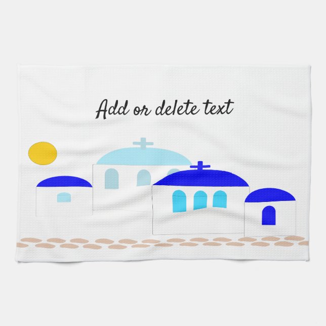Greek Design Just Add Text Tea Towel (Horizontal)