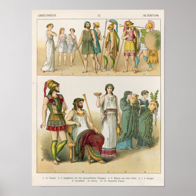 Greek Dress, from 'Trachten der Voelker', 1864 Poster (Front)