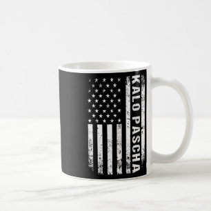 Greek Easter Kalo Pascha Retro Us Flag Greek Ameri Coffee Mug