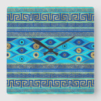 Greek Evil Eye and Greek Key ornament