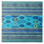 Greek Evil Eye and Greek Key ornament Tile<br><div class="desc">Greek Evil Eye and Greek Key ornament</div>