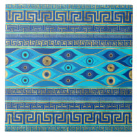 Greek Evil Eye and Greek Key ornament