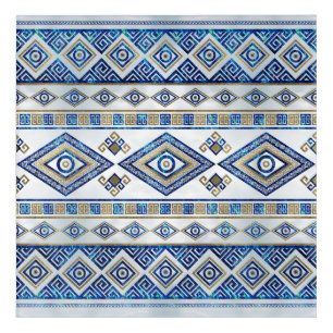 Greek Evil Eye and Meander Key Ornament Acrylic Print