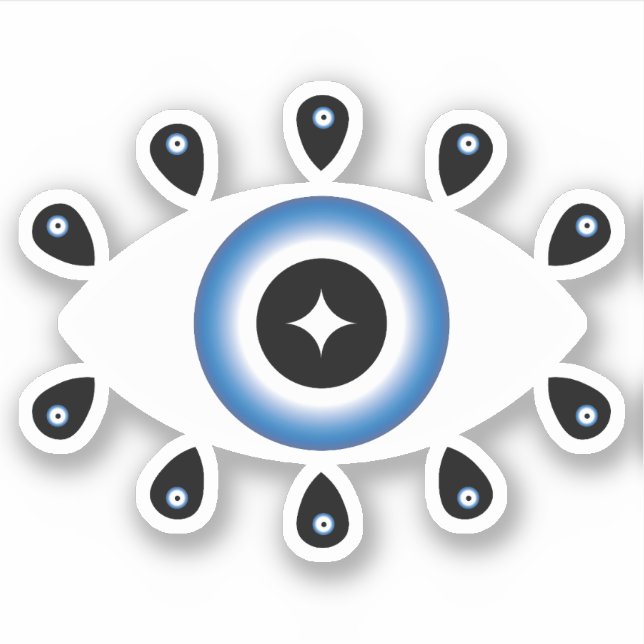 Greek Evil Eye Blue Black White (Front)