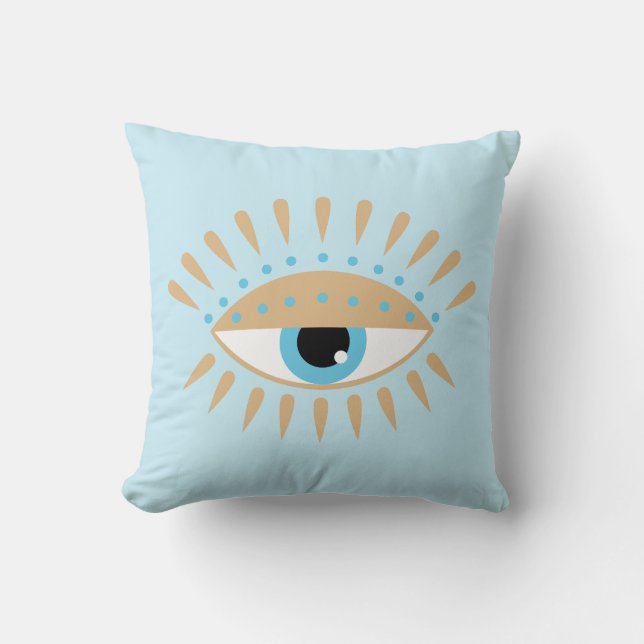 Greek Evil Eye Blue Cushion (Front)