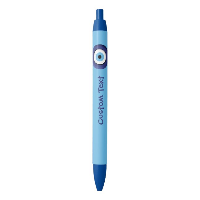 Greek Evil Eye Blue Ink Pen (Front Vertical)