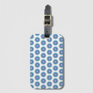 Greek Evil Eye Blue White Luggage Tag
