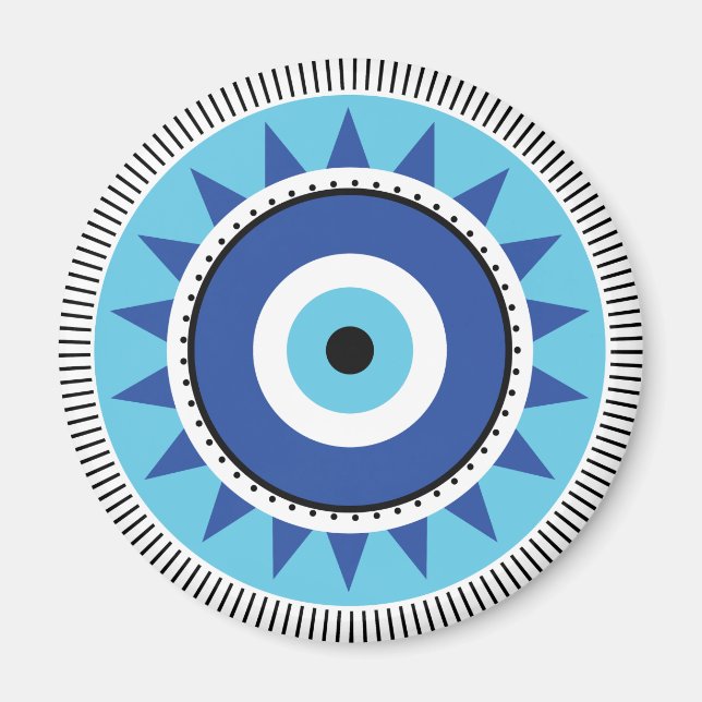 Greek Evil Eye Blue White Magnet (Front)