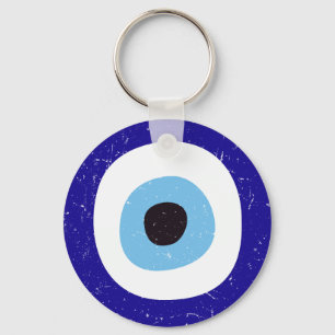 Greek Evil Eye Distressed Design Key Ring