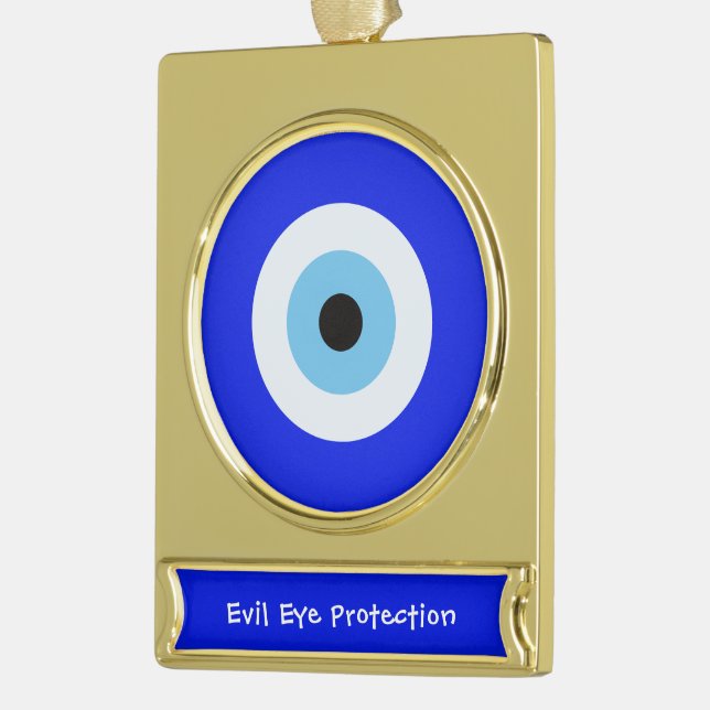 Greek Evil Eye Gold Plated Banner Ornament (Left)
