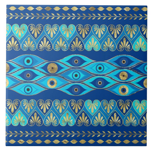 Greek Evil Eye ornament Tile (Front)
