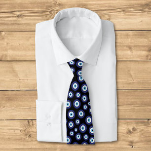 Greek Evil Eye Pattern Tie
