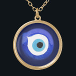 Greek Evil Eye Pendant Necklace Mati Nazar Charm<br><div class="desc">Protect yourself from negative energy and attract good luck with this beautiful faux gold evil eye necklace. The evil eye is a symbol of protection and warding off evil in many cultures, such as Turkish, Greek, and Middle Eastern. It is believed that wearing an evil eye necklace can protect you...</div>