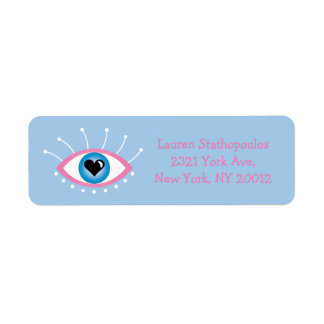 Greek Evil Eye With Eyelashes Pink Blue