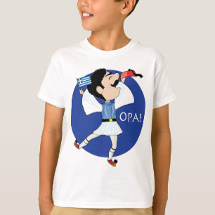 Greek Evzone dancing with Flag OPA! T-Shirt