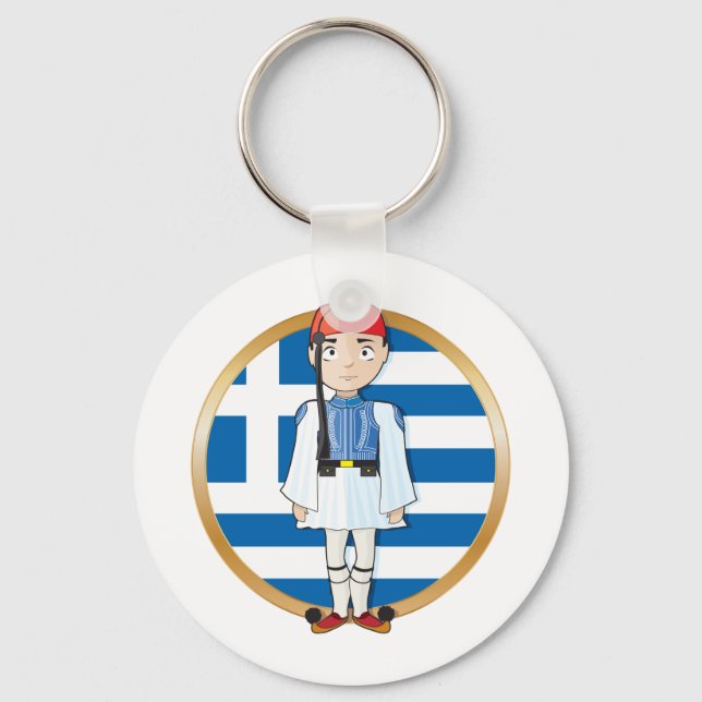 Greek Evzone with Flag Key Ring (Front)