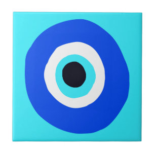 Greek Eye Blue White Lucky Charm Tile