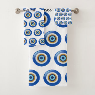Greek Eye Design Just Add Text Bath Towel Set