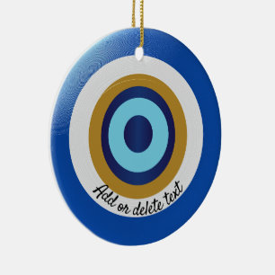 Greek Eye Design Just Add Text Ceramic Tree Decoration