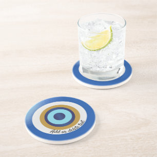 Greek Eye Design Just Add Text Coaster