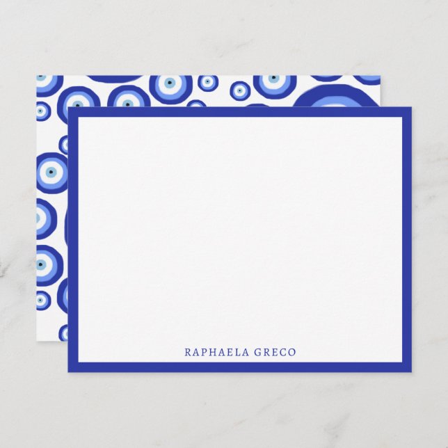 Greek Eye Good Luck Symbol Pattern   Card (Front/Back)