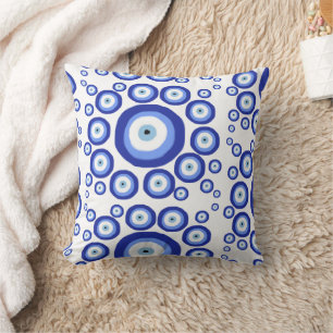 Greek Eye Good Luck Symbol Pattern Cushion