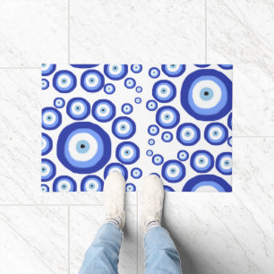 Greek Eye Good Luck Symbol Pattern   Doormat