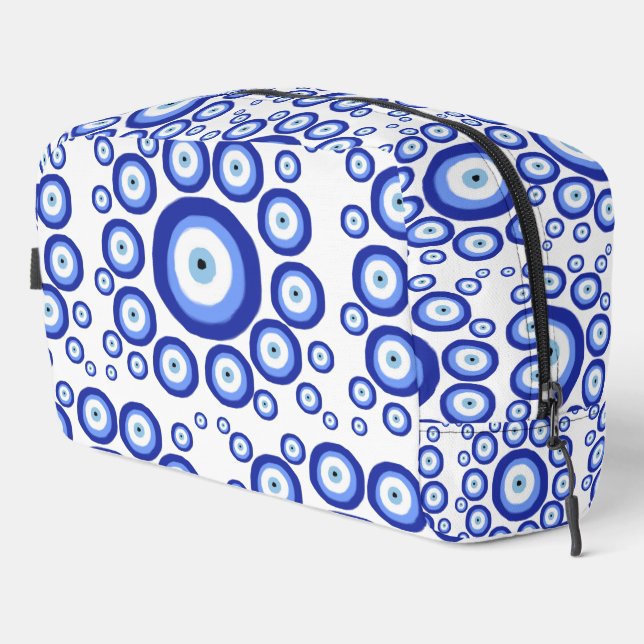 Greek Eye Good Luck Symbol Pattern Dopp Kit (Right Corner)