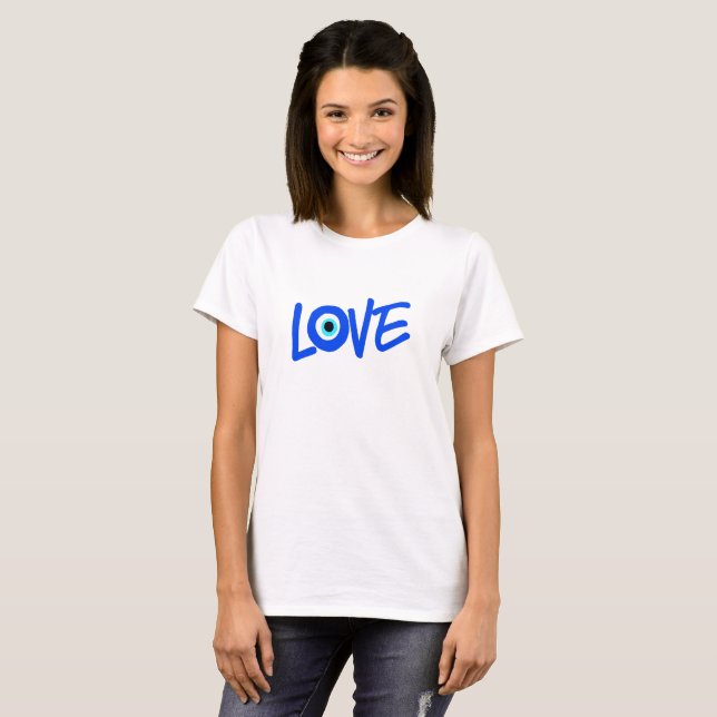 Greek Eye LOVE Print T-Shirt (Front Full)