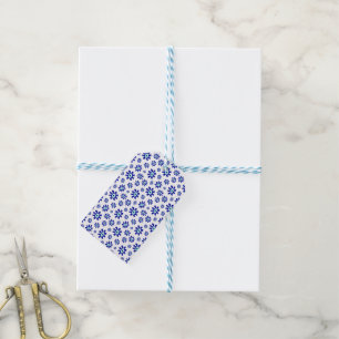 Greek Eye Splash Blue White Pattern Gift Tags