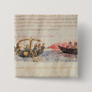 Greek fire (vellum) 15 cm square badge