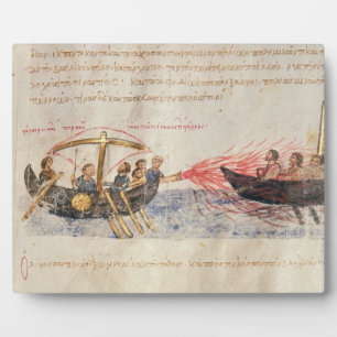 Greek fire (vellum) plaque