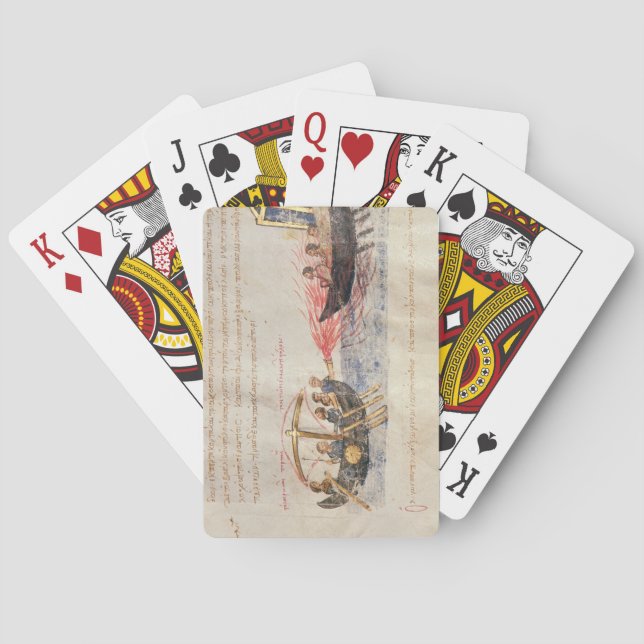 Greek fire (vellum) playing cards (Back)