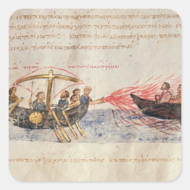 Greek fire (vellum) square sticker (Front)