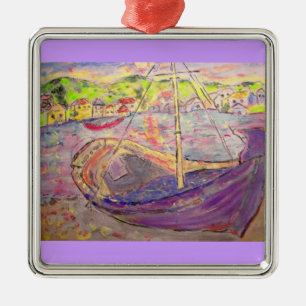 greek fishing village metal tree decoration