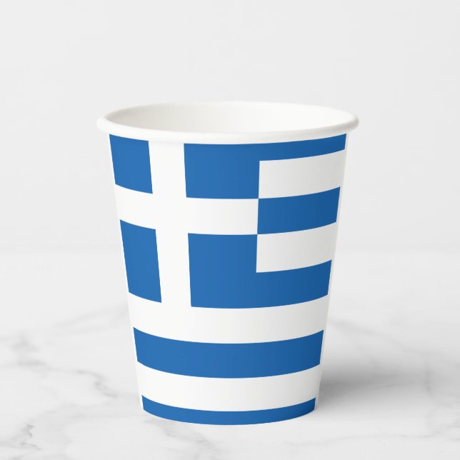 Greek flag-coat arms paper cups (Front)