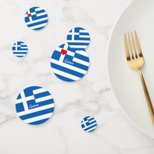 Greek Flag Confetti, Heart, party, Love Greece Confetti