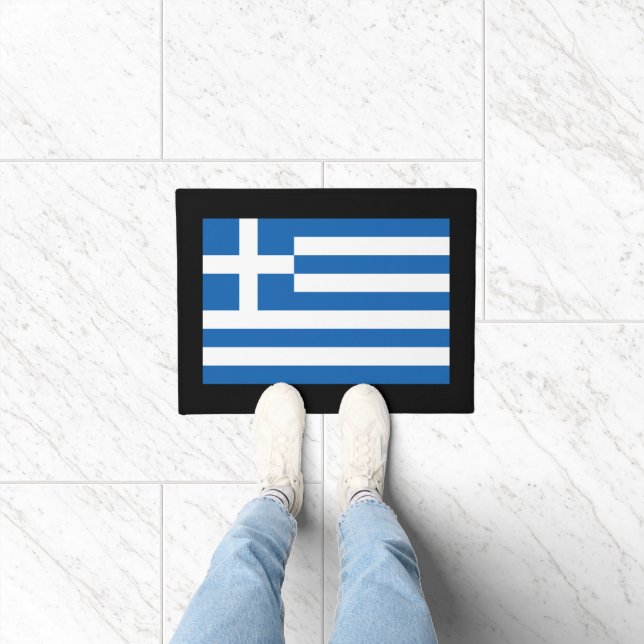 Greek flag doormat for home or business (Indoor)